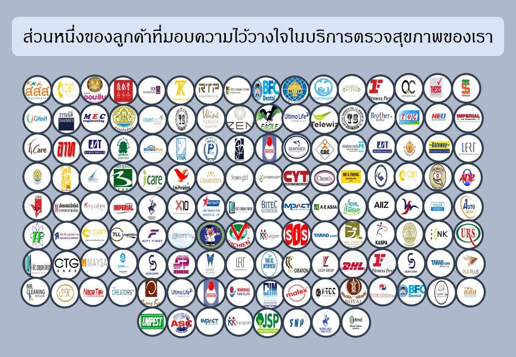 ส่วนหนึ่งของลูกค้าที่มอบความไว้วางใจในบริการตรวจสุขภาพของเรา